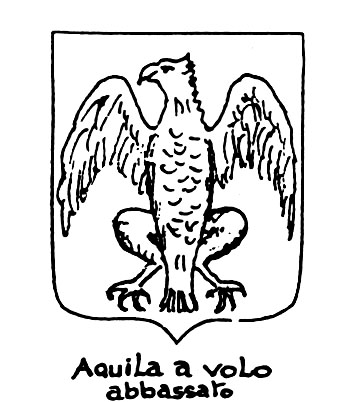 Imagen del término heráldico: Aquila a volo abbassato